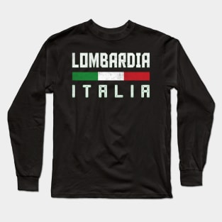 Lombardia Italia / Italy Typography Design Long Sleeve T-Shirt